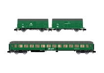 Arnold HN6576 - N - 3-tlg. Set gedeckte Güterwagen und Personenwagen SSV-500, ADIF, Ep. VI